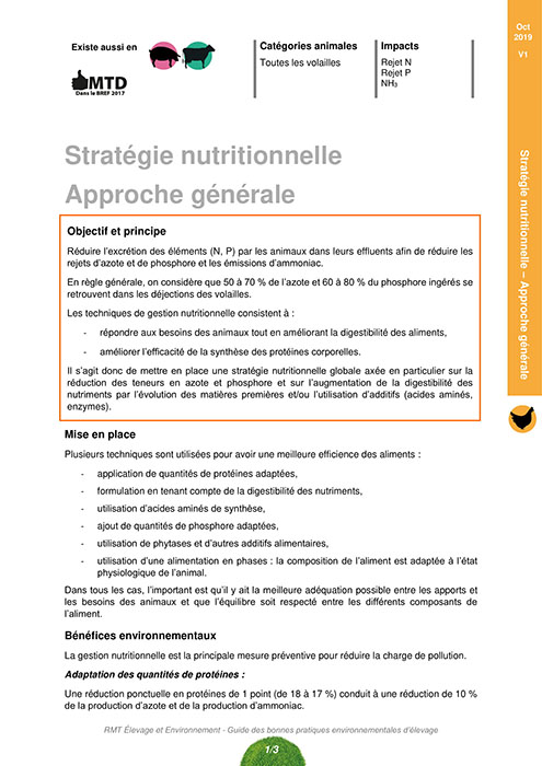 Stratégie nutritionnelle - Approche générale