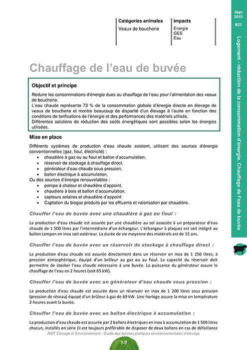 Chauffage de l’eau de buvée