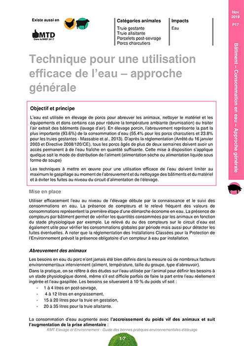 Techniques pour une utilisation efficace de l'eau - approche générale