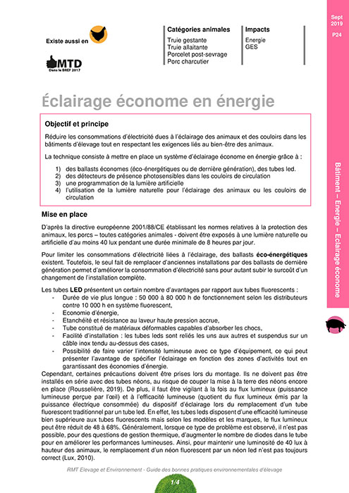 Eclairage économe en énergie