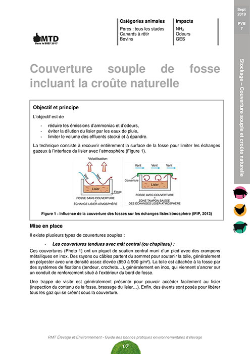 Couverture souple de fosse incluant la croûte naturelle
