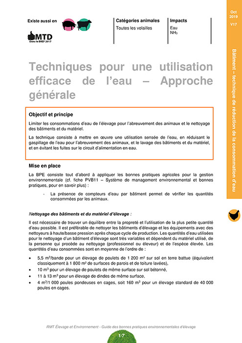 Techniques pour une utilisation efficace de l’eau – Approche générale