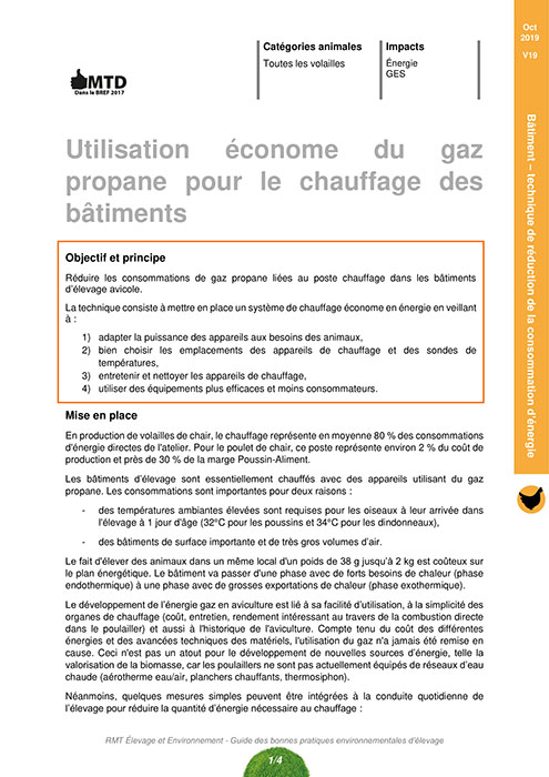 Utilisation économe de gaz propane pour le chauffage des bâtiments
