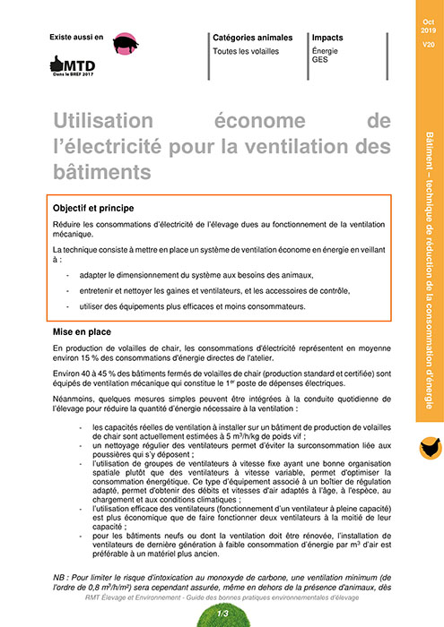 Utilisation économe de l’électricité pour la ventilation des bâtiments