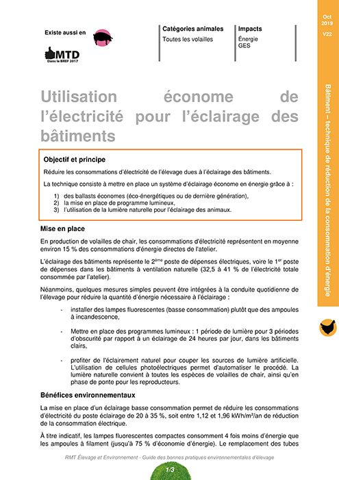 Utilisation économe de l’électricité pour l’éclairage des bâtiments